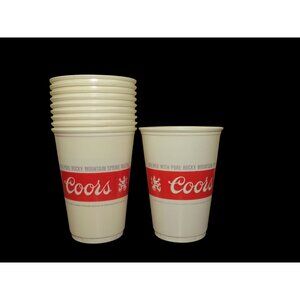 Vintage 1981 Coors Beer Plastic Cups Set Of 10 10 Oz By Solo Cup Company